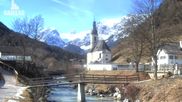 Archived webcam image showing Ramsau - Berchtesgaden - View to the St. Sebastian Church on 26 Feb 2026 at 12:42