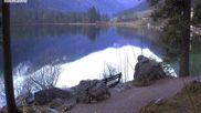 Archived webcam image showing View to Luitpoldweg at lake Hintersee near Ramsau on 12 Apr 2026 at 06:07