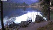 Archived webcam image showing View to Luitpoldweg at lake Hintersee near Ramsau on 12 Apr 2026 at 07:07