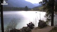 Archived webcam image showing View to Luitpoldweg at lake Hintersee near Ramsau on 12 Apr 2026 at 14:07