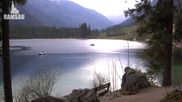 Archived webcam image showing View to Luitpoldweg at lake Hintersee near Ramsau on 12 Apr 2026 at 16:07