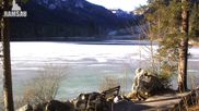 Archived webcam image showing View to Luitpoldweg at lake Hintersee near Ramsau on 26 Feb 2026 at 08:42