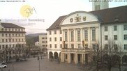 Archiviertes Webcam Bild: Bahnhofplatz Sonneberg - Blick auf das Neue Rathaus am 12.04.2026 um 12:54 Uhr