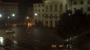 Archived webcam image showing Bahnhofplatz Sonneberg - View of the Town Hall on 7 May 2026 at 04:27