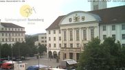 Archived webcam image showing Bahnhofplatz Sonneberg - View of the Town Hall on 7 May 2026 at 10:27