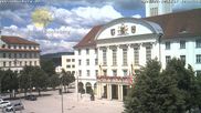 Archiviertes Webcam Bild: Bahnhofplatz Sonneberg - Blick auf das Neue Rathaus am 12.07.2026 um 12:34 Uhr