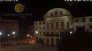 Archived webcam image showing Bahnhofplatz Sonneberg - View of the Town Hall on 20 Sep 2026 at 04:28