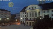 Archived webcam image showing Bahnhofplatz Sonneberg - View of the Town Hall on 20 Sep 2026 at 06:28