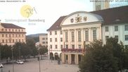 Archived webcam image showing Bahnhofplatz Sonneberg - View of the Town Hall on 20 Sep 2026 at 07:28