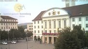 Archived webcam image showing Bahnhofplatz Sonneberg - View of the Town Hall on 20 Sep 2026 at 14:28