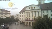 Archived webcam image showing Bahnhofplatz Sonneberg - View of the Town Hall on 20 Sep 2026 at 16:28