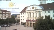 Archived webcam image showing Bahnhofplatz Sonneberg - View of the Town Hall on 20 Sep 2026 at 10:28