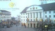 Archiviertes Webcam Bild: Bahnhofplatz Sonneberg - Blick auf das Neue Rathaus am 26 Feb 2026 um 07:26 Uhr