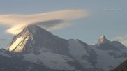 Archived webcam image showing 4 Vallées: View of Dent Blanche and Matterhorn on 15 Jun 2026 at 07:25