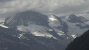 Archived webcam image showing 4 Vallées: View of Dent Blanche and Matterhorn on 15 Jun 2026 at 12:25