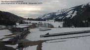 Archived webcam image showing Obertilliach biathlon centre on 1 Apr 2026 at 08:31