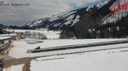 Archived webcam image showing Obertilliach biathlon centre on 1 Apr 2026 at 14:31