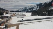 Archived webcam image showing Obertilliach biathlon centre on 1 Apr 2026 at 12:31