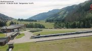 Archived webcam image showing Obertilliach biathlon centre on 12 Jun 2026 at 10:02