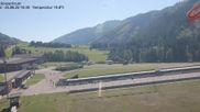 Archived webcam image showing Obertilliach biathlon centre on 26 Aug 2026 at 10:34