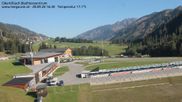 Archived webcam image showing Obertilliach biathlon centre on 28 Sep 2026 at 16:51