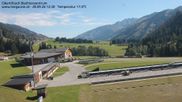 Archived webcam image showing Obertilliach biathlon centre on 28 Sep 2026 at 12:51