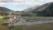 Archived webcam image showing Obertilliach biathlon centre on 15 Oct 2026 at 16:10