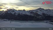 Archived webcam image showing Corvatsch middle station Murtel on 6 Apr 2026 at 03:00