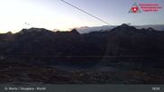 Archived webcam image showing Corvatsch middle station Murtel on 11 Oct 2026 at 01:33
