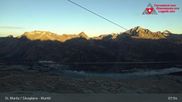 Archived webcam image showing Corvatsch middle station Murtel on 11 Oct 2026 at 08:03