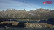 Archived webcam image showing Corvatsch middle station Murtel on 11 Oct 2026 at 09:03