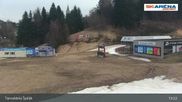 Archiviertes Webcam Bild: Blick vom Gipfel des Tanvaldský Špičák ins Tal am 12.04.2026 um 13:58 Uhr