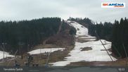 Archiviertes Webcam Bild: Blick vom Gipfel des Tanvaldský Špičák ins Tal am 12.04.2026 um 15:58 Uhr