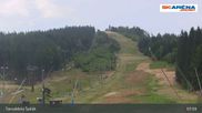 Archiviertes Webcam Bild: Blick vom Gipfel des Tanvaldský Špičák ins Tal am 12.07.2026 um 08:41 Uhr