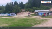 Archiviertes Webcam Bild: Blick vom Gipfel des Tanvaldský Špičák ins Tal am 12.07.2026 um 13:41 Uhr
