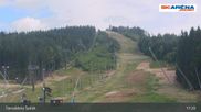 Archiviertes Webcam Bild: Blick vom Gipfel des Tanvaldský Špičák ins Tal am 12.07.2026 um 17:41 Uhr