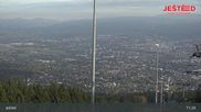 Archived webcam image showing View from Stanice lanovky ČD, Liberec - Horní Hanychov on 17 Oct 2026 at 11:14