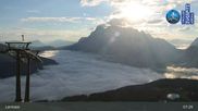 Archived webcam image showing Lermoos Grubigstein Ski Resort: Grubig II Gondola on 19 Aug 2026 at 07:12