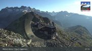 Archived webcam image showing Top station Fiescheralp-Eggishorn (Aletsch Arena) on 12 Jul 2026 at 07:36