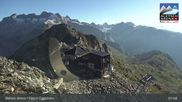 Archived webcam image showing Top station Fiescheralp-Eggishorn (Aletsch Arena) on 12 Jul 2026 at 08:36