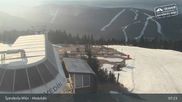 Archived webcam image showing Špindlerův Mlýn - Medvědín on 28 Mar 2026 at 07:46