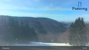Archived webcam image showing Pustevny Ski Area on 26 Feb 2026 at 13:03