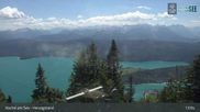 Archiviertes Webcam Bild: Blick vom Herzogstand auf den Kochelsee am 12.07.2026 um 13:40 Uhr