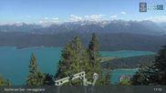 Archiviertes Webcam Bild: Blick vom Herzogstand auf den Kochelsee am 12.07.2026 um 17:40 Uhr