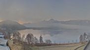 Archived webcam image showing Faaker See lake, direction south on 4 Mar 2026 at 07:48
