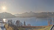 Archived webcam image showing Faaker See lake, direction south on 4 Mar 2026 at 08:48