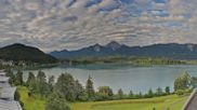 Archived webcam image showing Faaker See lake, direction south on 12 Jun 2026 at 07:55