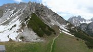 Archived webcam image showing Axamer Lizum Ski Resort: View from Birgitzköpflhaus on 24 May 2026 at 16:16