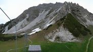 Archived webcam image showing Axamer Lizum Ski Resort: View from Birgitzköpflhaus on 4 Jun 2026 at 18:41