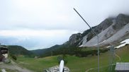 Archived webcam image showing Axamer Lizum Ski Resort: View from Birgitzköpflhaus on 7 Jun 2026 at 18:09